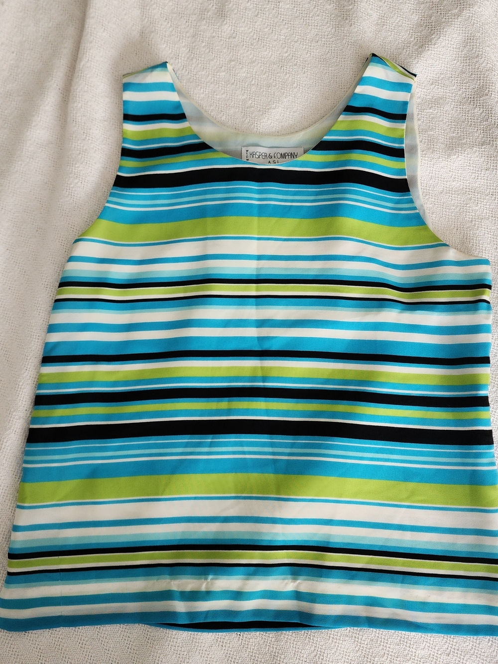 Kasper Striped Tank Top in Blue, Green & Black